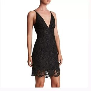 Dress the Population Ava Lace Eyelet Black Mini Dress XS